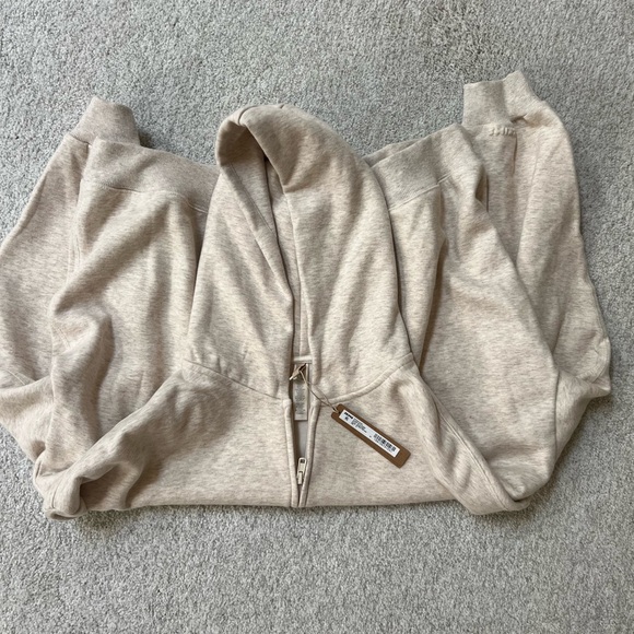 SKIMS Oatmeal HeatherZip-Up Hoodie- XL - Picture 5 of 7